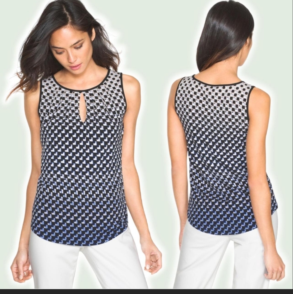 White House | Black Market Ombre Printed Shell Sleeveless Top Size SP Stretch